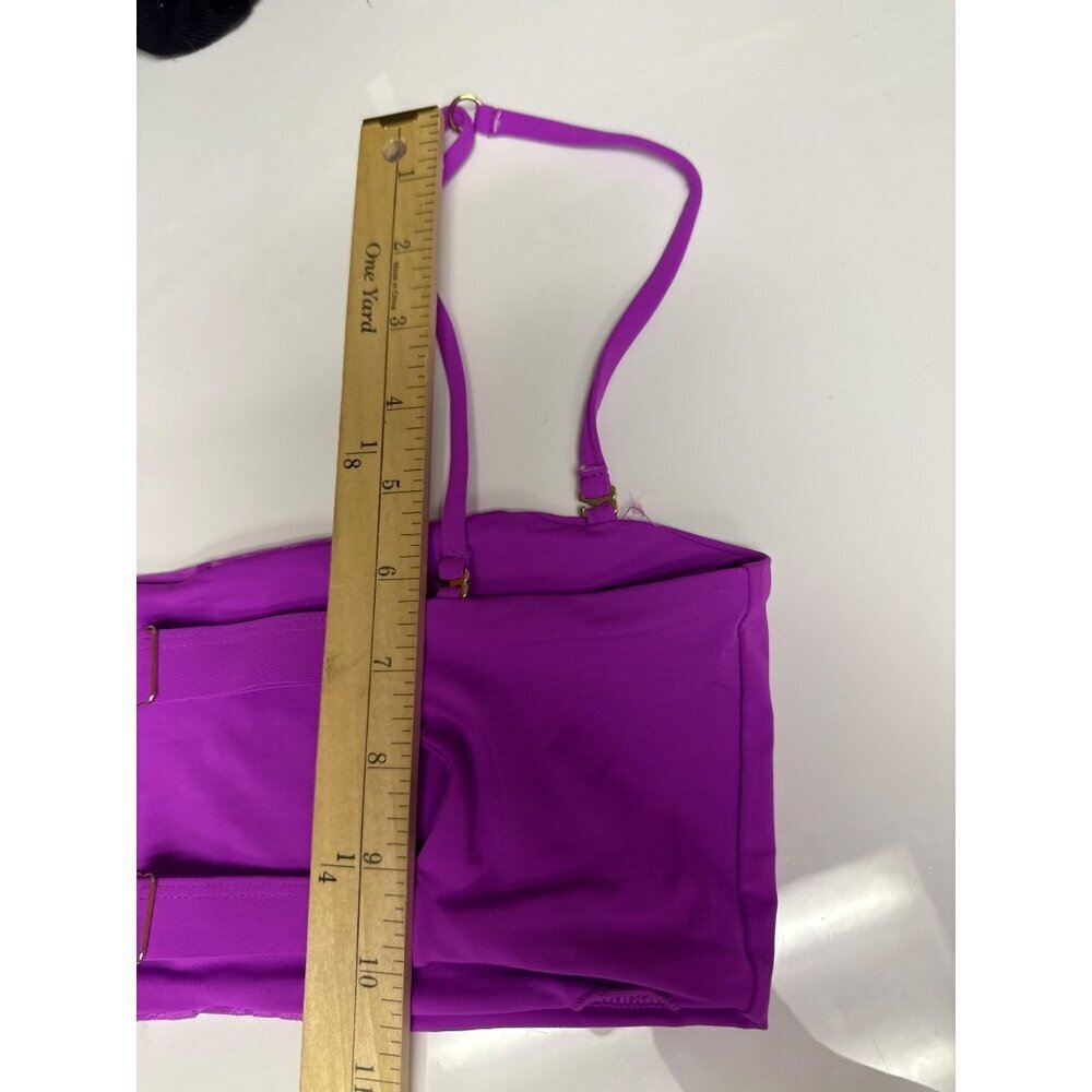 Beach Bunny Women's Swim Top Bralette Purple Animal Print Adjustable Medium NEW - Picture 4 of 5
